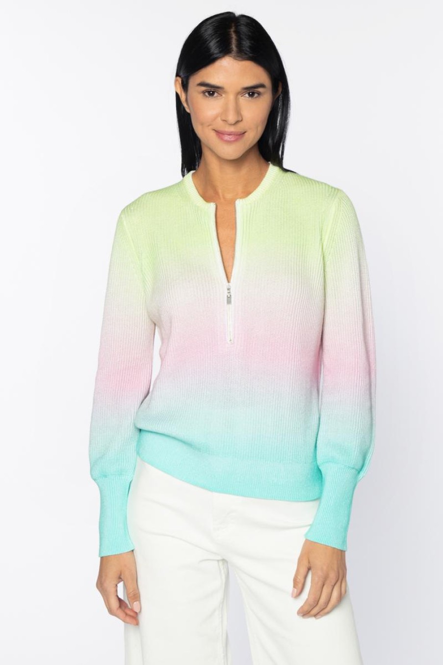 Hot Kinross Cashmere Ombre Zip Henley