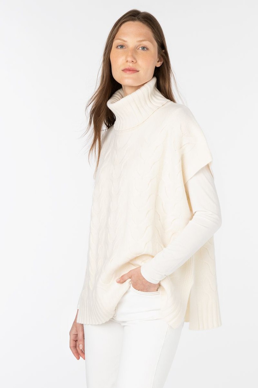 Best Kinross Cashmere Luxe Cable Cowl Popover