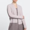 Clearance Kinross Cashmere Rib Colorblock Cardigan