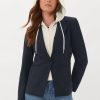 Clearance Ecru Specialty Store Dickey Blazer With Knit Hoodie Insert Dark Sapphire