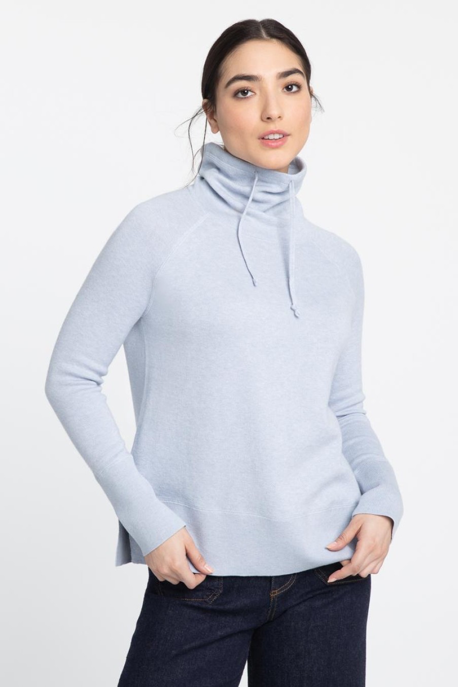 Wholesale Kinross Cashmere Drawstring Funnel Pullover