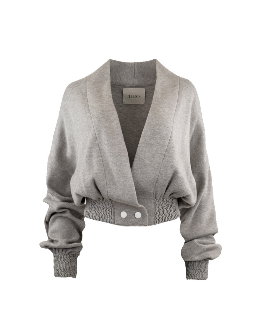 Best THEO The Label Nomia Cropped Cardigan Sand