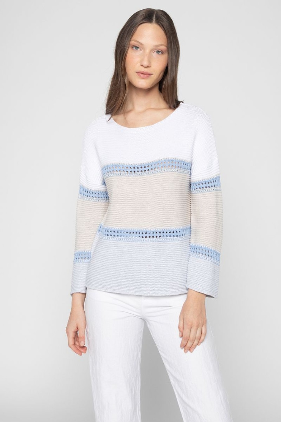 Best Kinross Cashmere Wide Stripe Boatneck