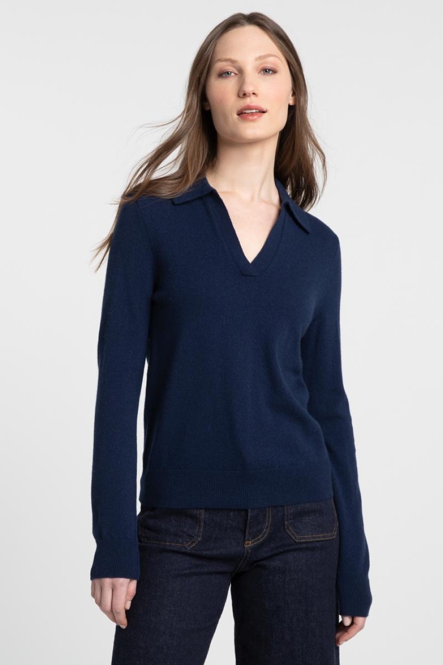 Hot Kinross Cashmere Splitneck Polo