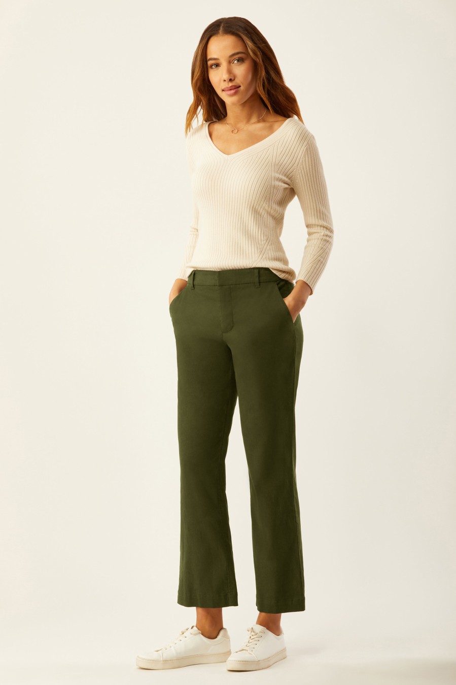 New Ecru Specialty Store Stills Cropped Flare - Cypress