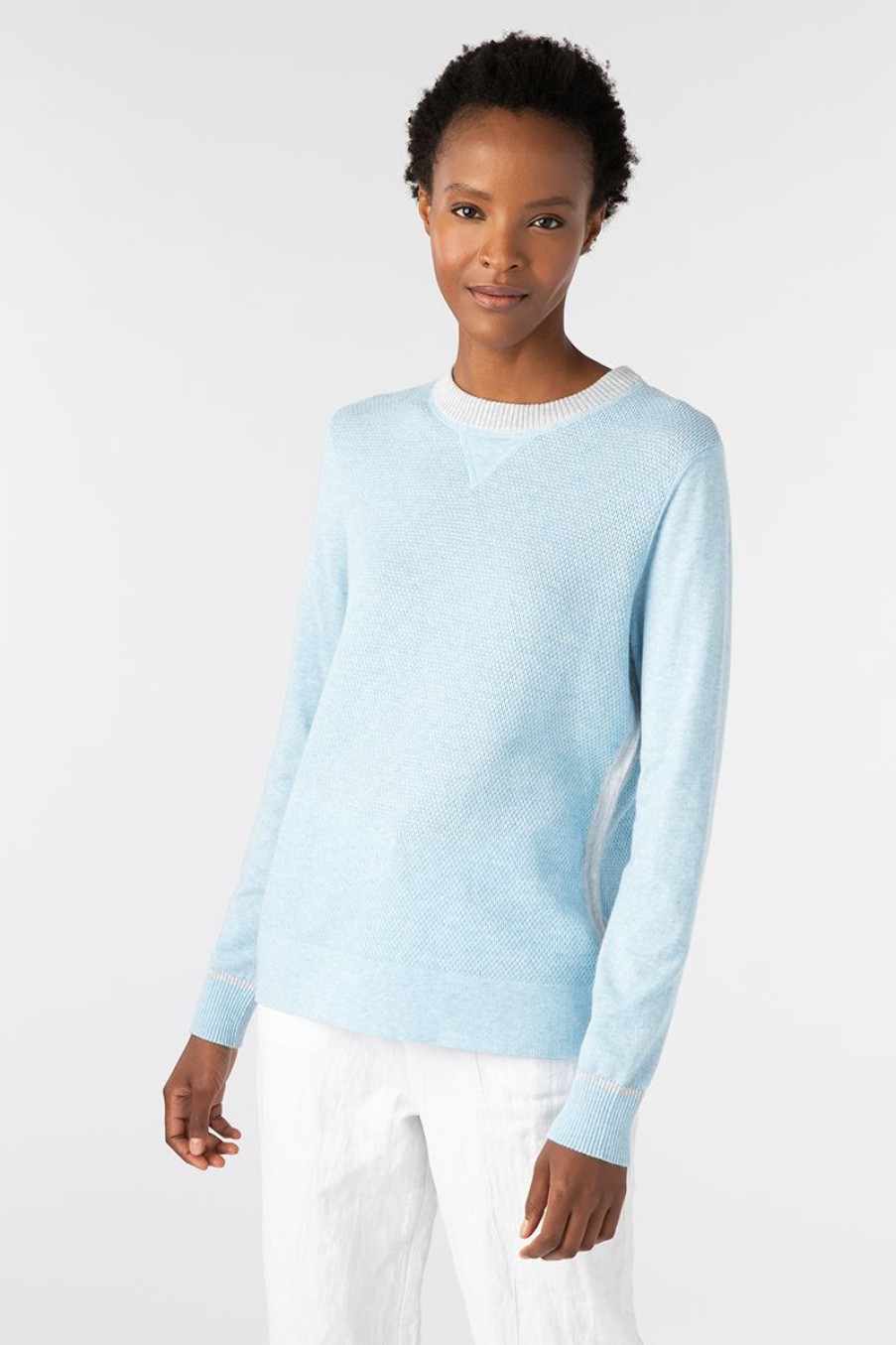 New Kinross Cashmere Pop Trim Sweatshirt