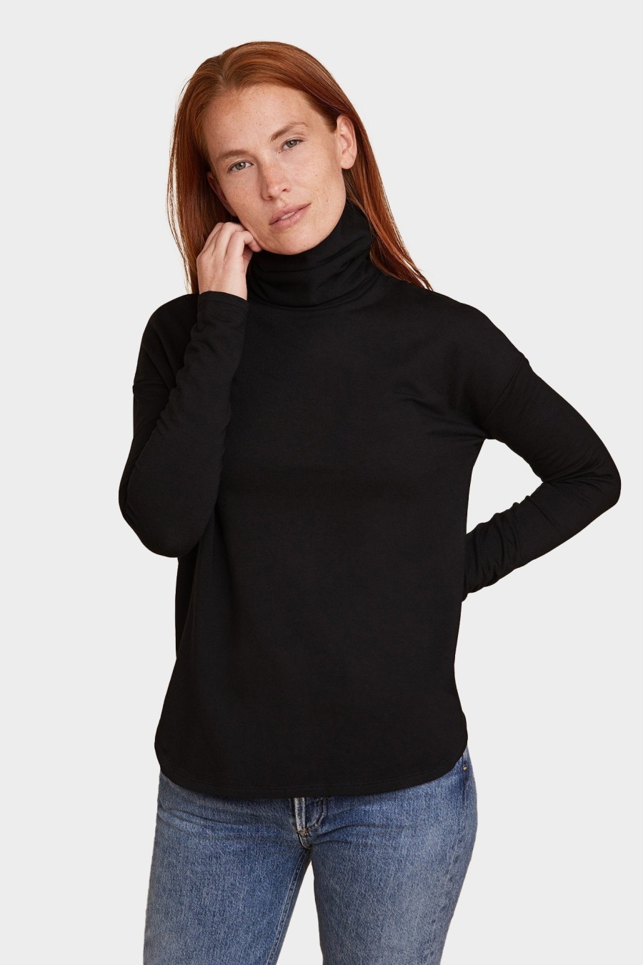 Hot Majestic Filatures French Terry Semi Relaxed Long Sleeve Turtleneck