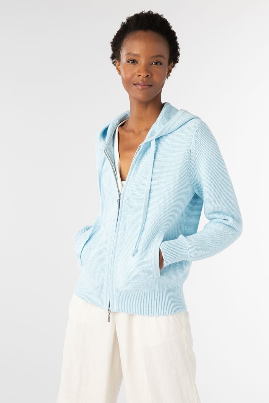 Best Kinross Cashmere Garter Zip Hoodie