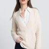 New Kinross Cashmere Luxe Cable Vee