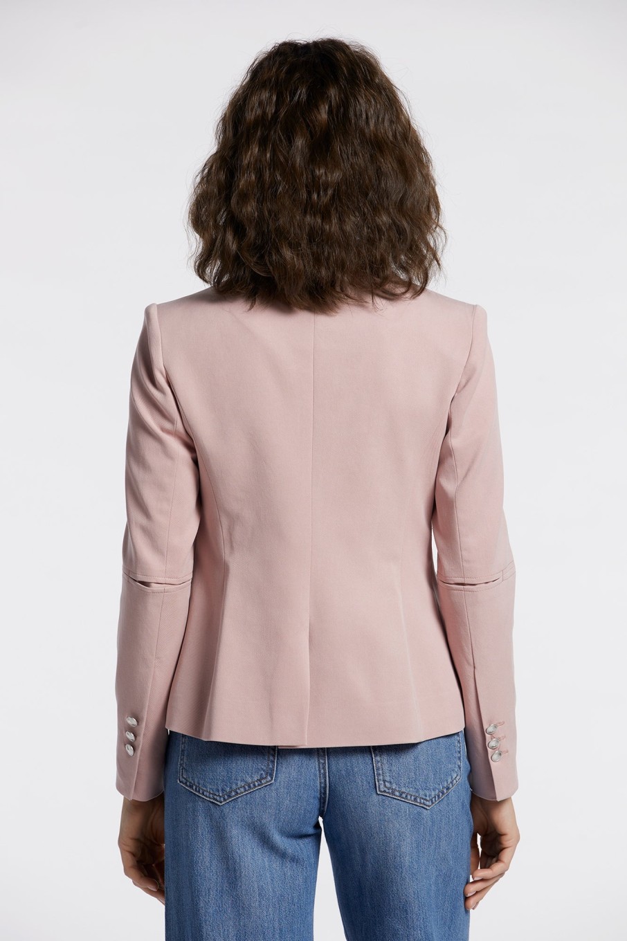 New Adrøit Atelier James Double-Breasted Signature Stretch Blazer Blush