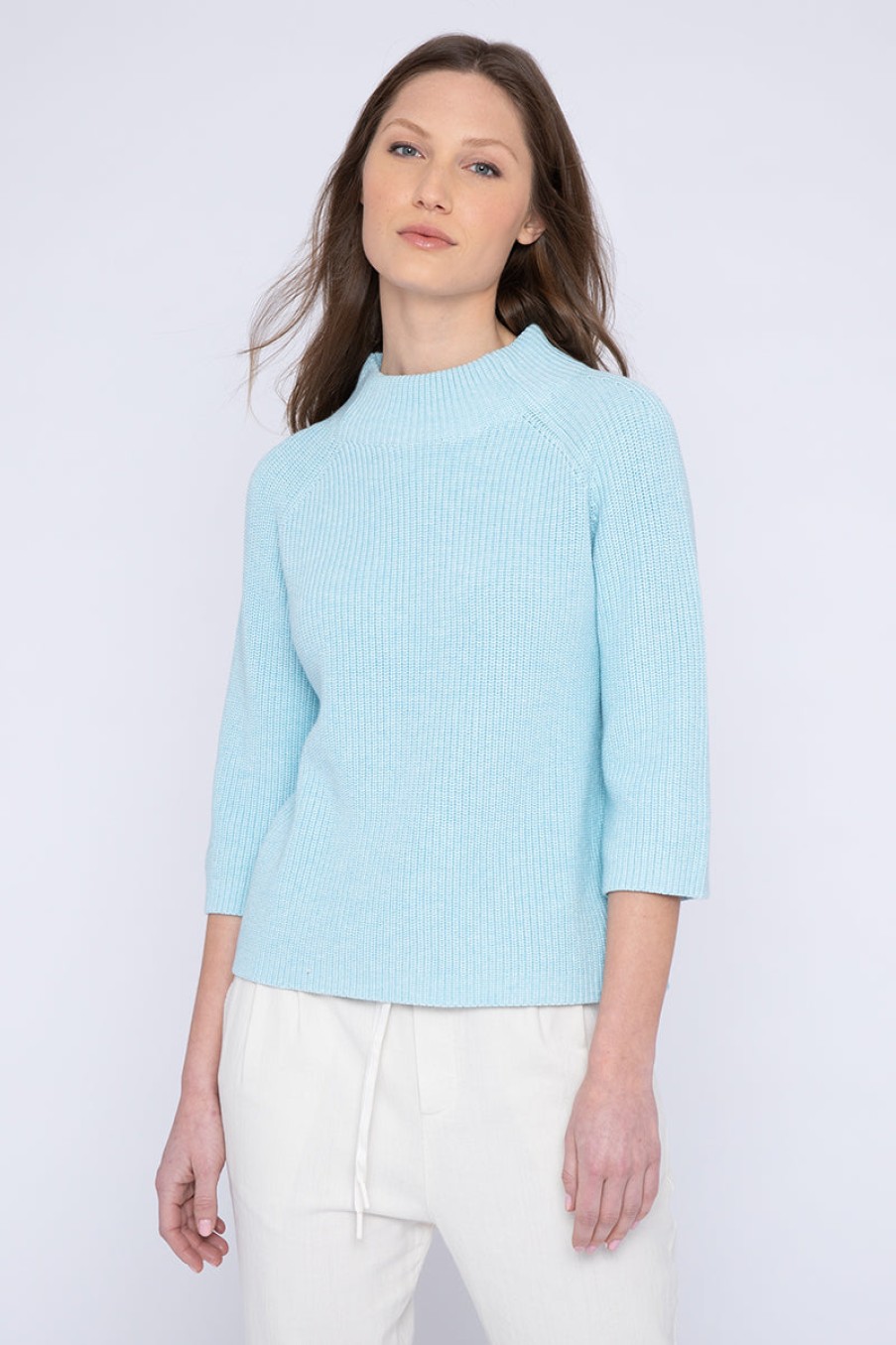 Wholesale Kinross Cashmere Crop Rib Funnel