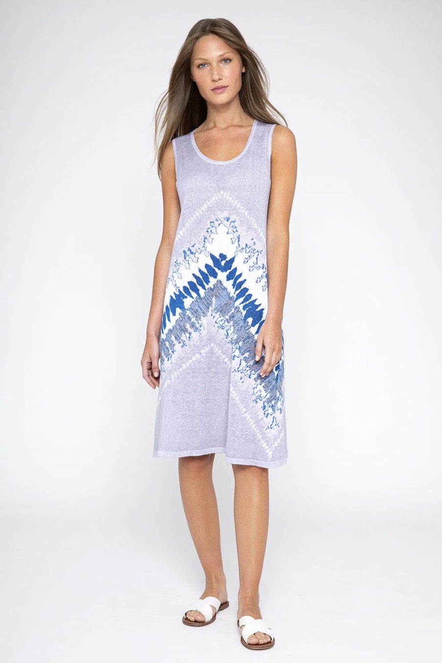 Online Kinross Cashmere Tie Dye Dress Seagull Multi