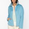 Best Kinross Cashmere Knit Detail Short Zip Mock Coat Birch