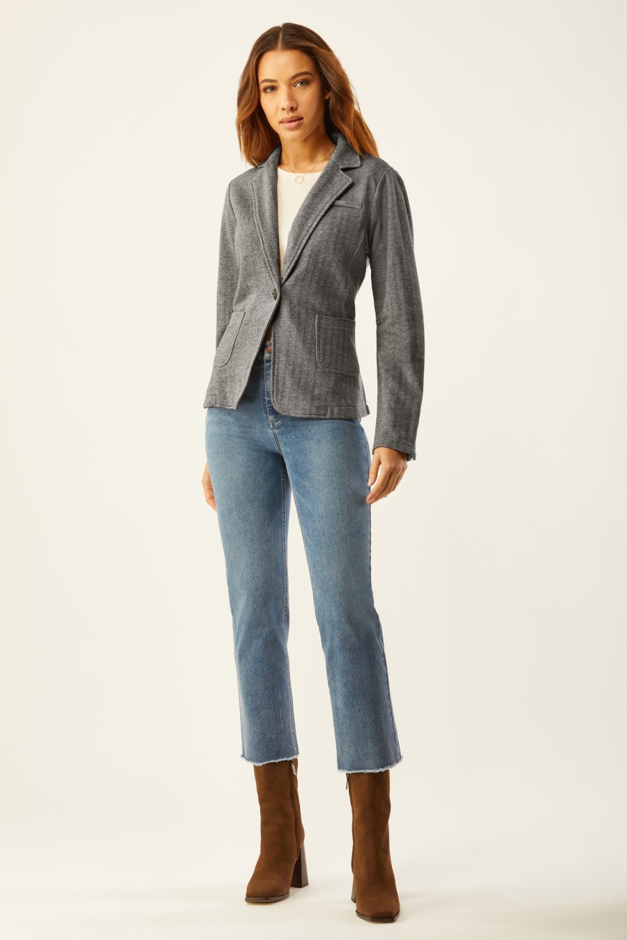 Online Ecru Specialty Store Terry Blazer Heather Indigo