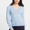 Hot Kinross Cashmere Gathered Sleeve Vee