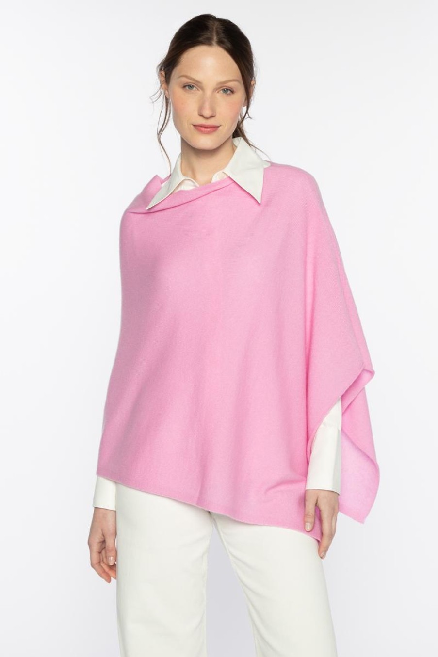 Best Kinross Cashmere Rib Detail Poncho