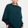 Best Kinross Cashmere Contrast Trim Poncho