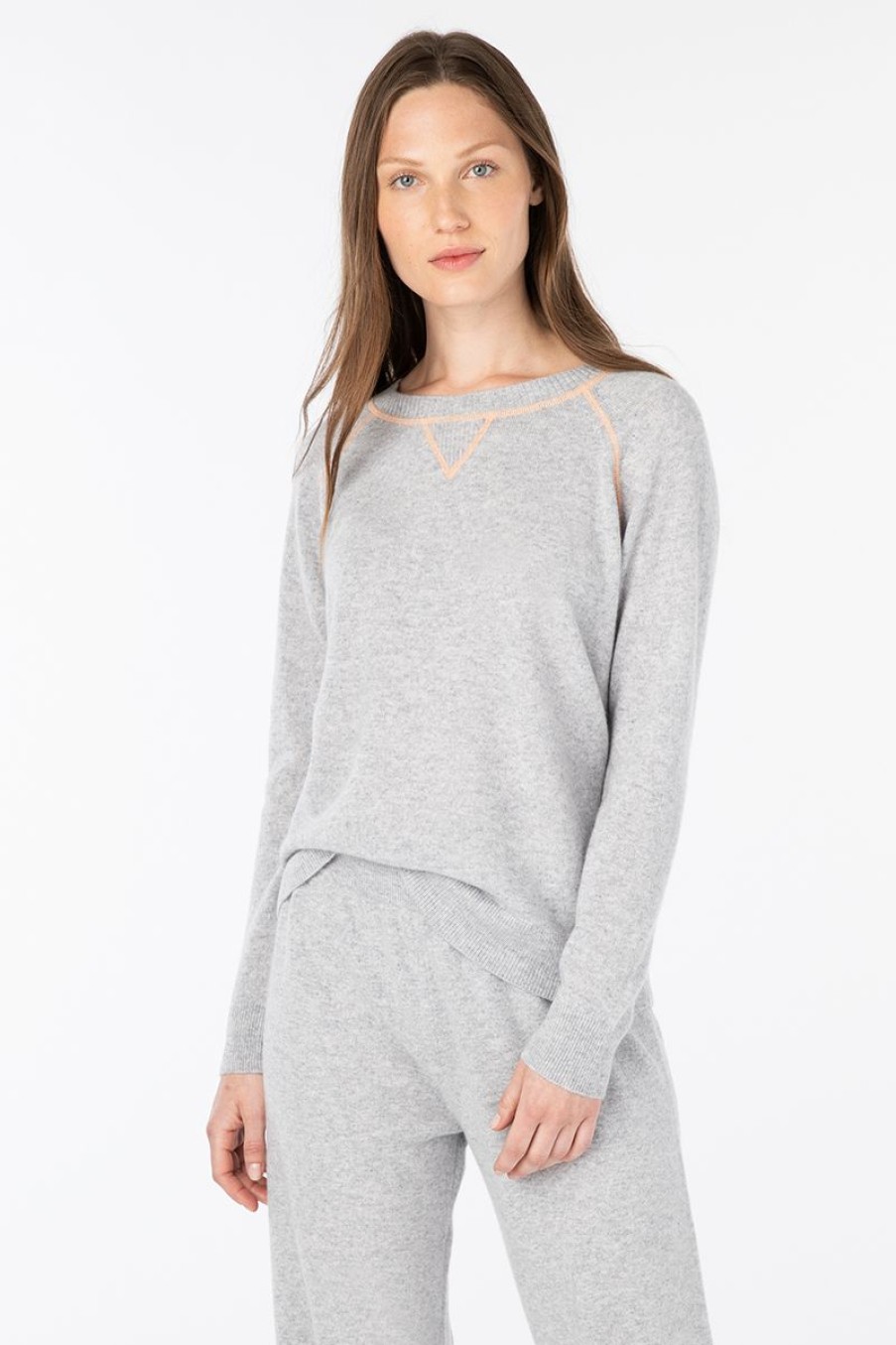 Hot Kinross Cashmere Coverstitch Sweatshirt