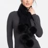 New Kinross Cashmere Faux Fur Poms Scarf