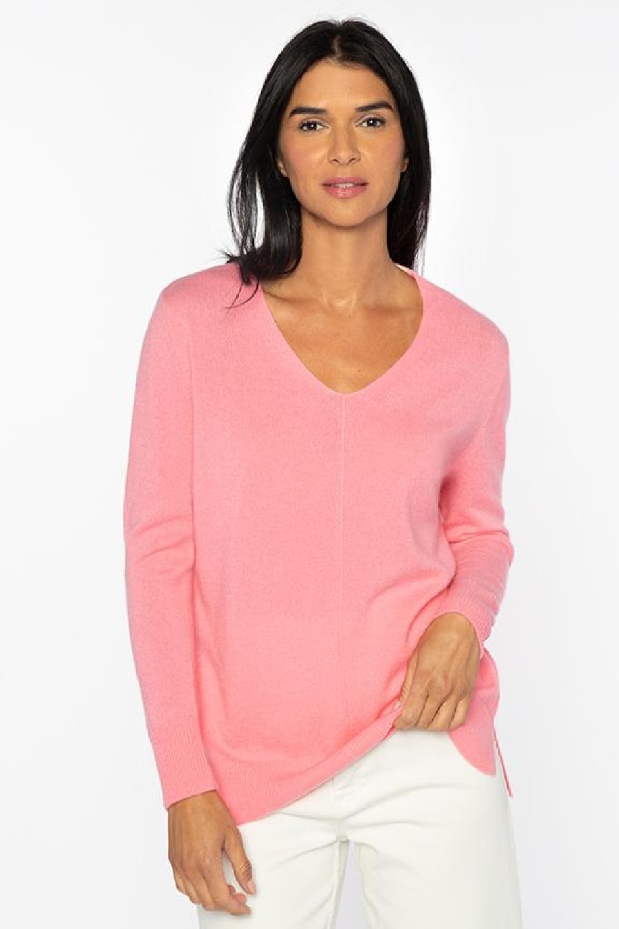 Online Kinross Cashmere Hi Low Seamed Vee