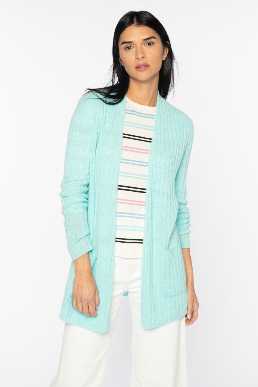 Hot Kinross Cashmere Easy Rib Cardigan