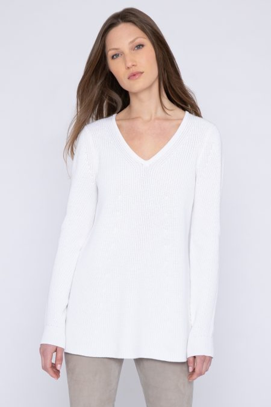 Clearance Kinross Cashmere Easy Rib Vee