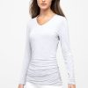 Best Kinross Cashmere Bamboo Ruched Ls Vee