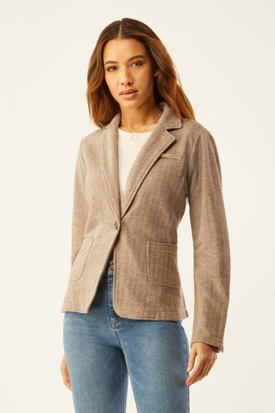 New Ecru Specialty Store Terry Blazer Heather Brown