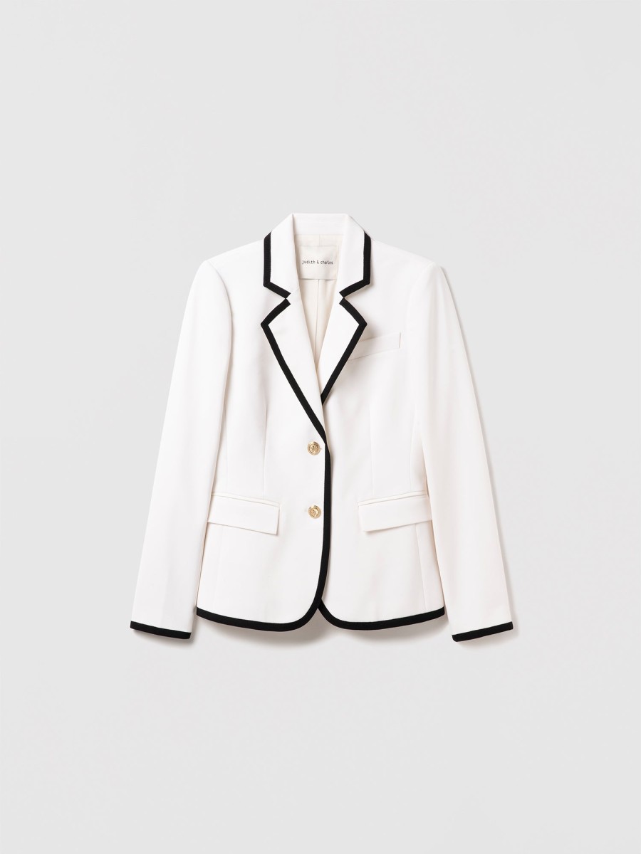 Clearance Judith & Charles Clement Jacket Off White/Black