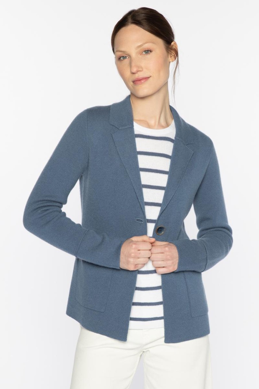 Clearance Kinross Cashmere Notch Collar Cardigan