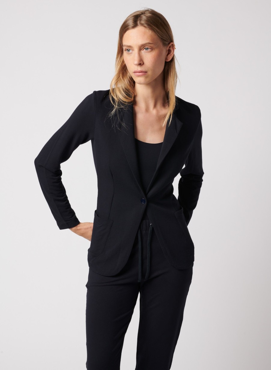 Best Majestic Filatures French Terry Brushed Fleece One-Button Blazer