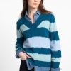 Best Kinross Cashmere Intarsia Stripe Vee Pullover