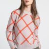 Wholesale Kinross Cashmere Reversible Bias Plaid Crew