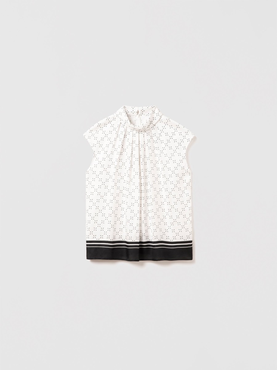 Clearance Judith & Charles Chinon Blouse Off White/Black