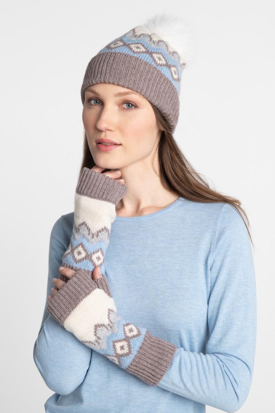 Online Kinross Cashmere Alpine Fingerless Gloves