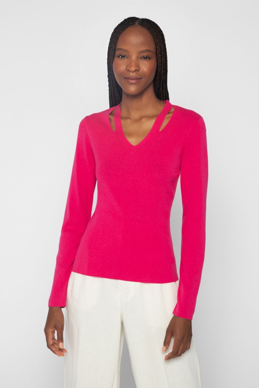 Best Kinross Cashmere Cutout Vee