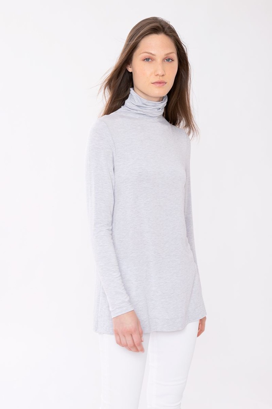 Wholesale Kinross Cashmere Bamboo Scrunch Neck Tunic