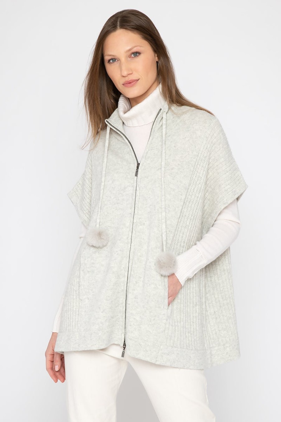 Wholesale Kinross Cashmere Oversized Zip Mock Cardigan