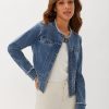 Clearance Ecru Specialty Store Collarless Jacket With Fray Vintage