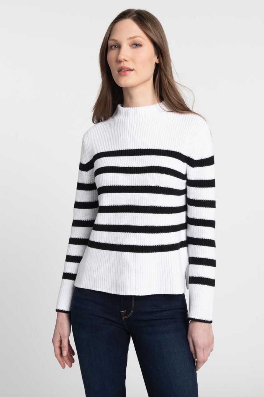 Best Kinross Cashmere Striped Rib Funnel