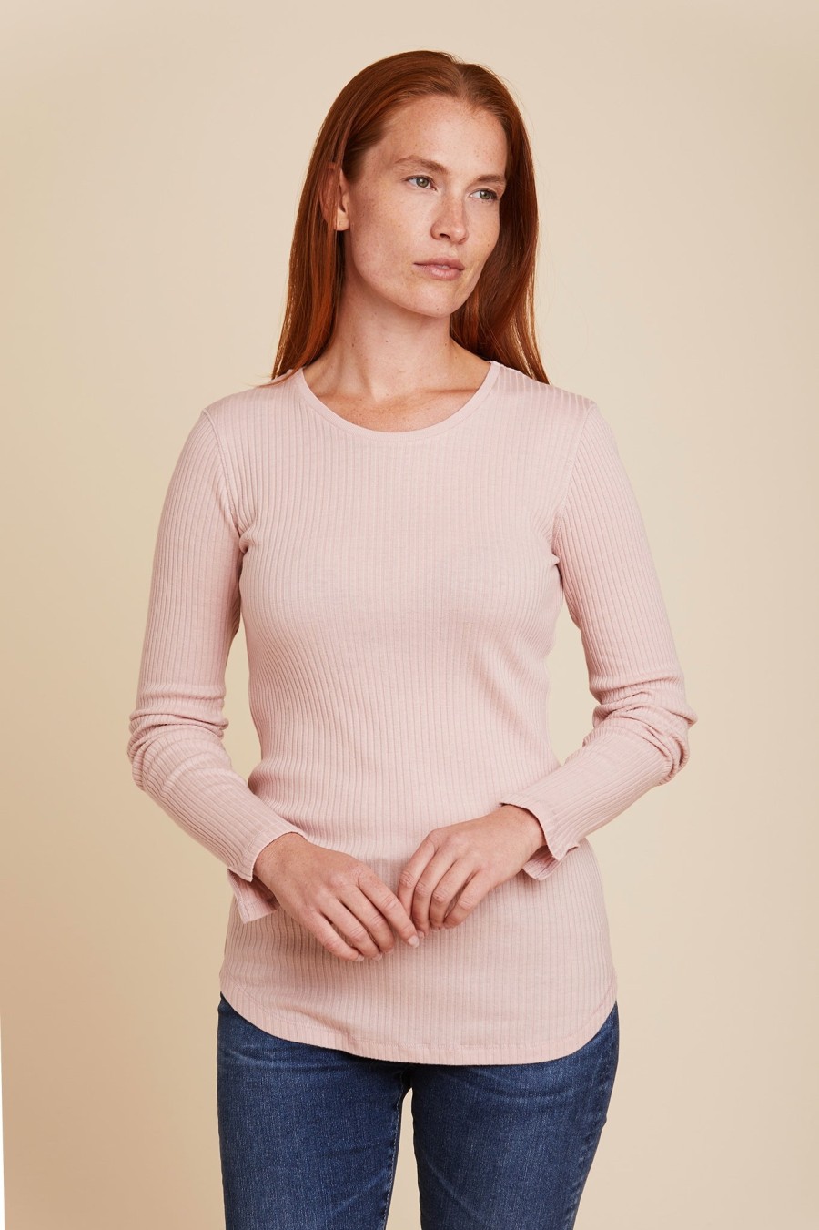 Wholesale Majestic Filatures Stretch Cashmere Rib L/S Crewneck