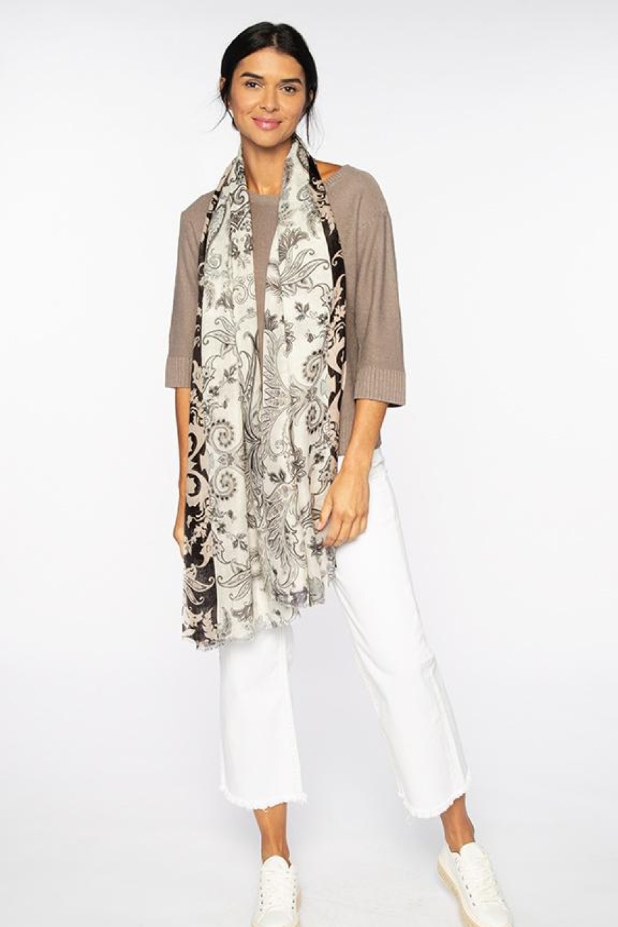 Best Kinross Cashmere Tavira Tile Print Scarf