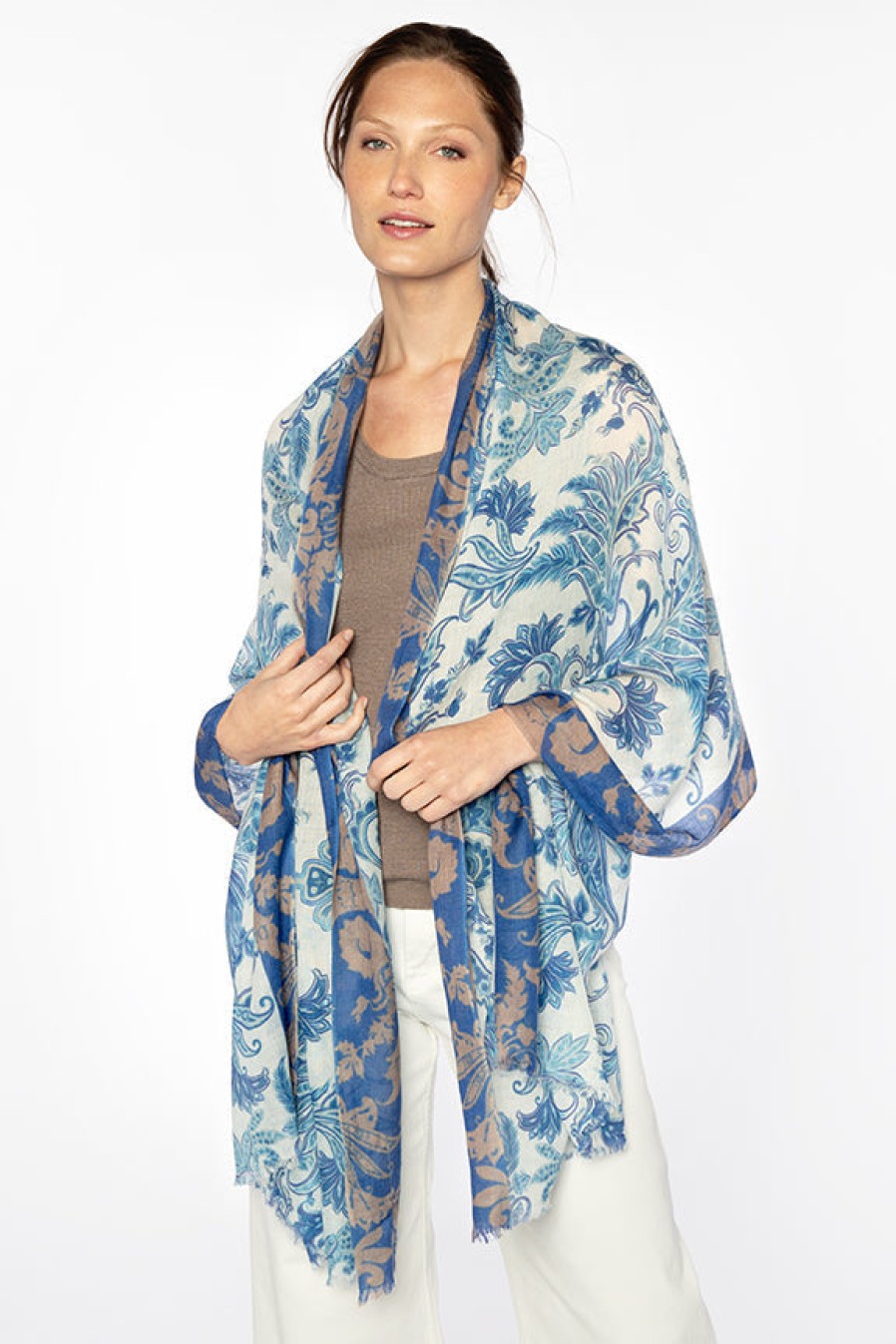 Best Kinross Cashmere Tavira Tile Print Scarf